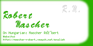 robert mascher business card